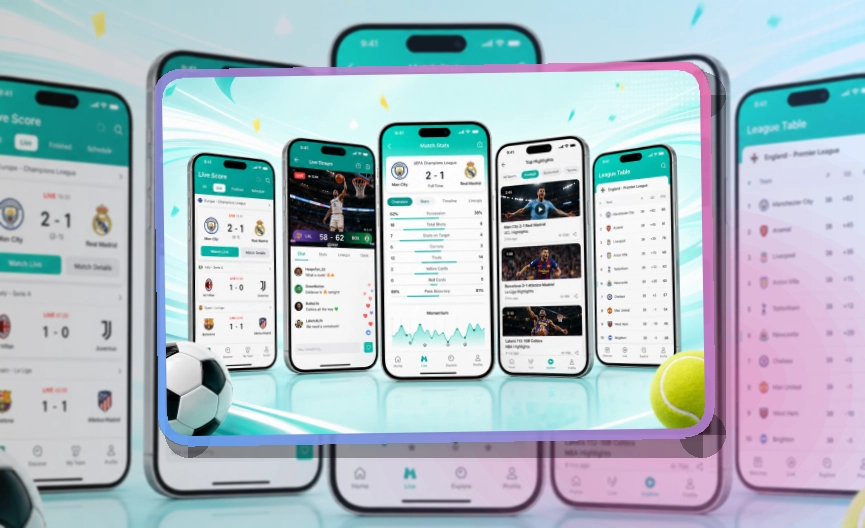 移动观赛入口 · 直播比分App · 网页补充更灵活界面展示